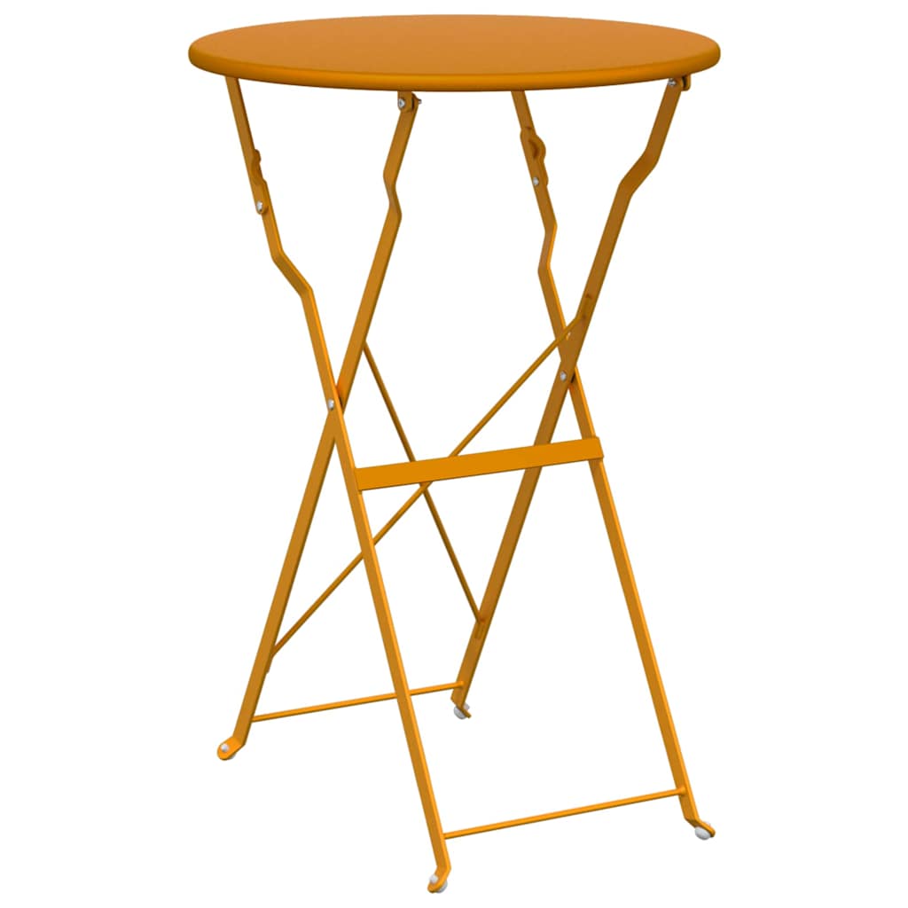vidaXL Składany zestaw bistro 3 pcs Musztardowy Stal