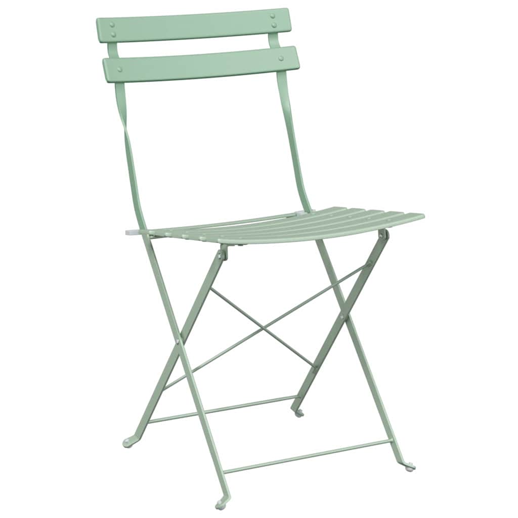 vidaXL Składany zestaw bistro 3 pcs Morska zieleń Stal
