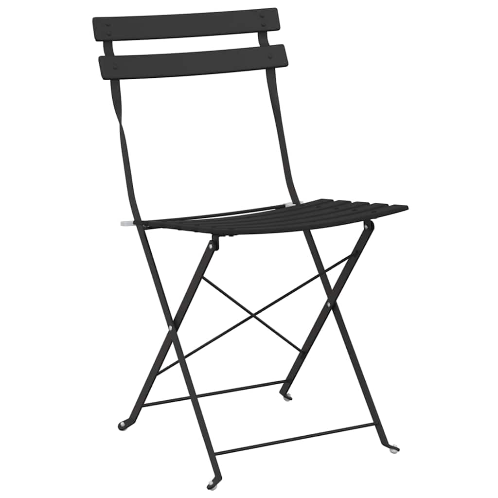 vidaXL Składany zestaw bistro 3 pcs Antracyt Stal