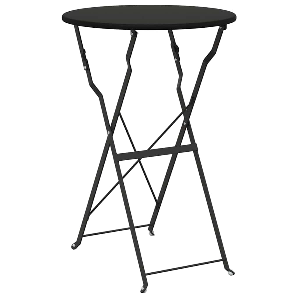 vidaXL Składany zestaw bistro 3 pcs Antracyt Stal