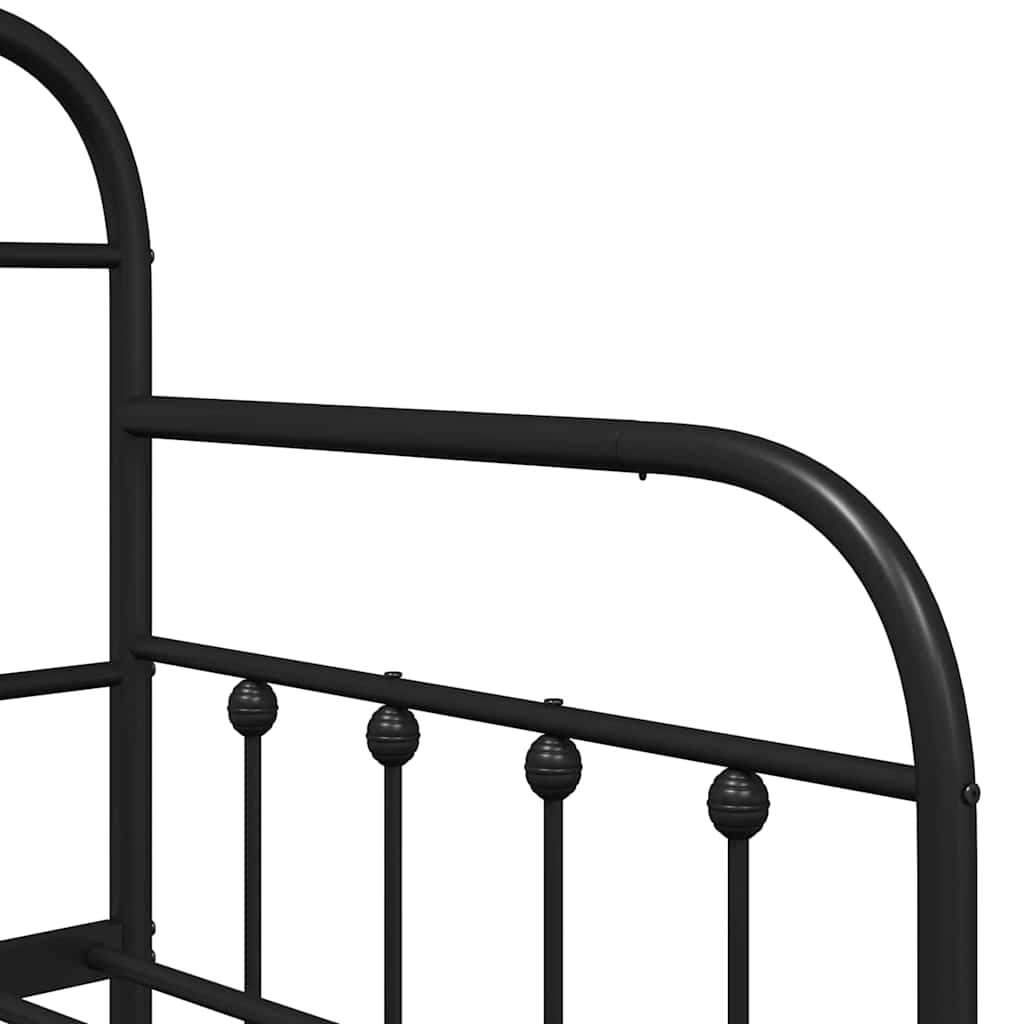 vidaXL Rama łóżka dziennego Czarny 75 x 190 cm Stal malowana proszkowo