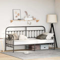 vidaXL Rama łóżka dziennego Czarny 75 x 190 cm Stal malowana proszkowo