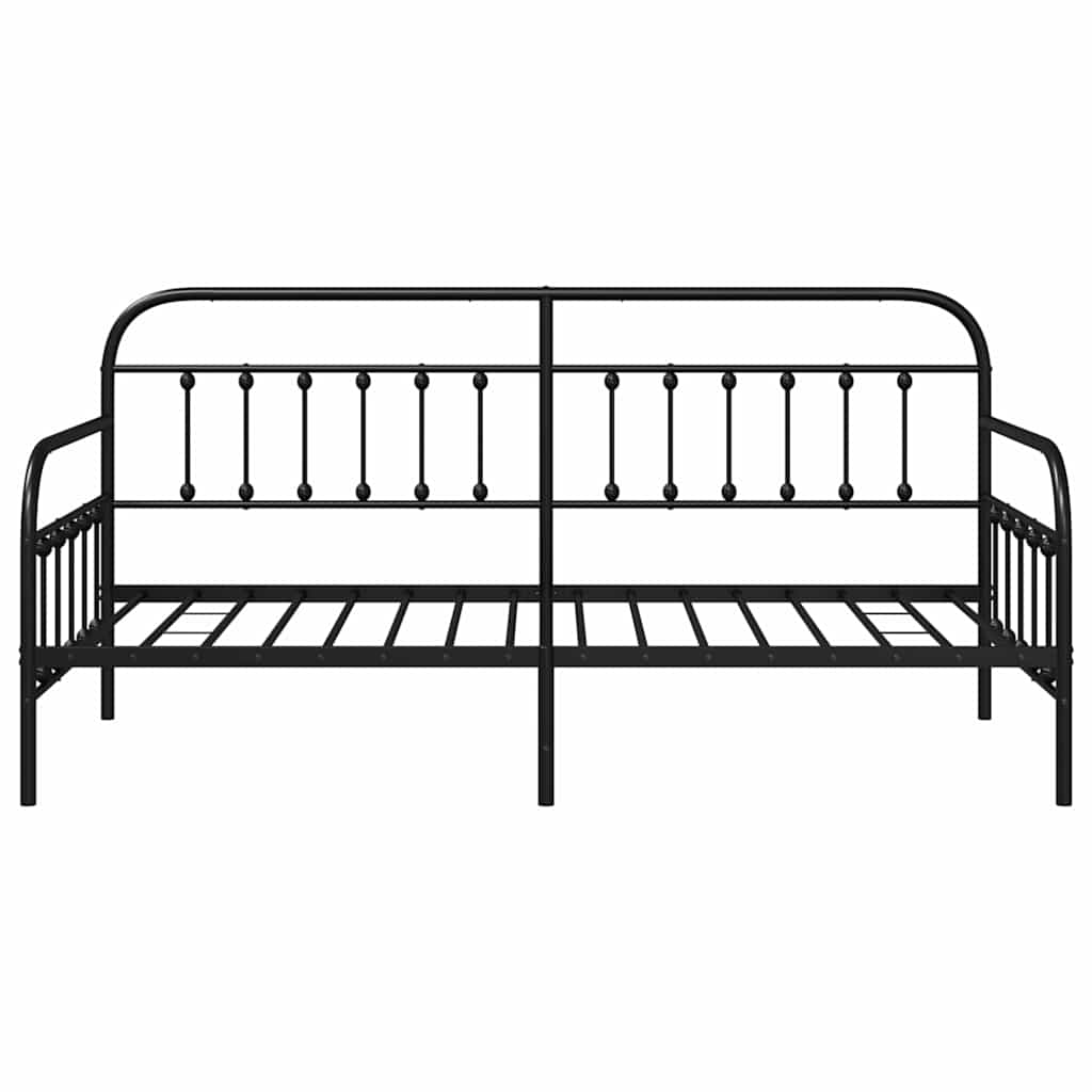 vidaXL Rama łóżka dziennego Czarny 90 x 190 cm Stal malowana proszkowo