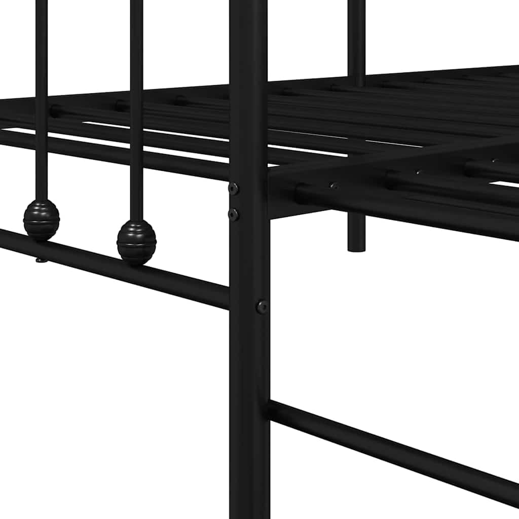 vidaXL Rama łóżka dziennego Czarny 80 x 200 cm Stal malowana proszkowo