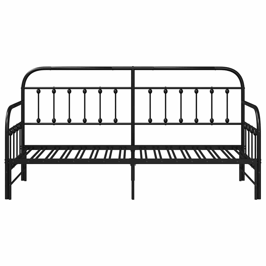 vidaXL Rama łóżka dziennego Czarny 80 x 200 cm Stal malowana proszkowo