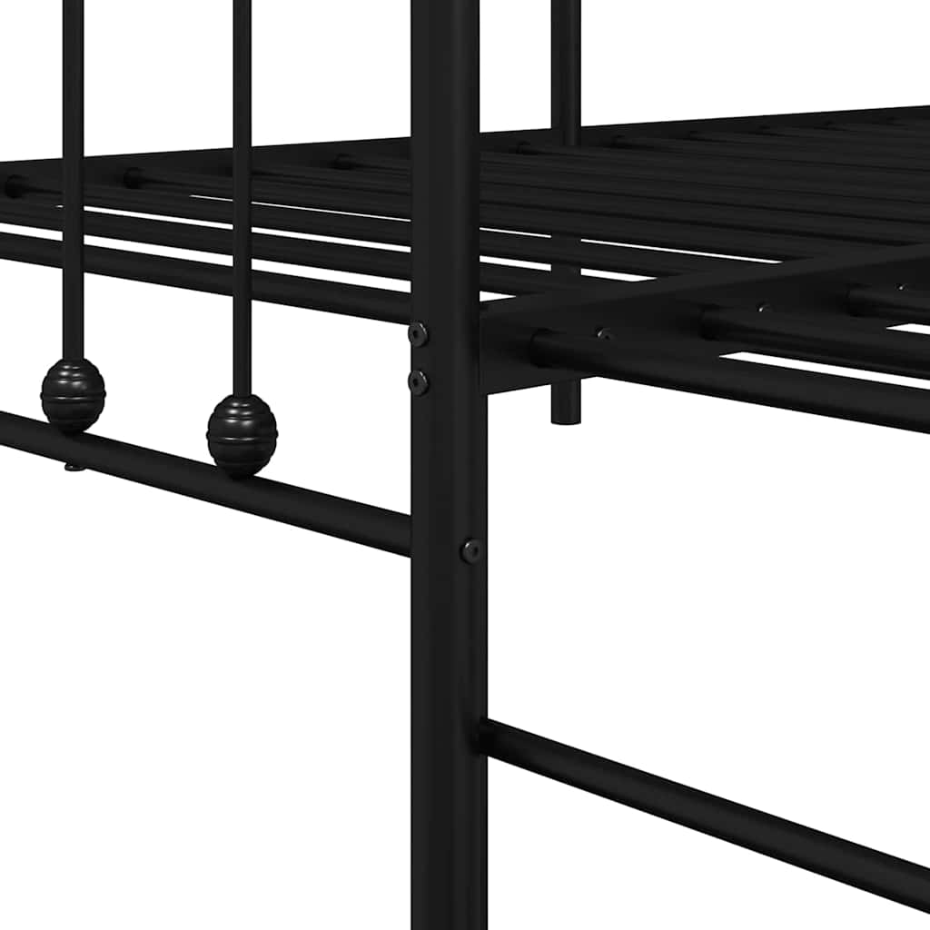 vidaXL Rama łóżka dziennego Czarny 90 x 200 cm Stal malowana proszkowo