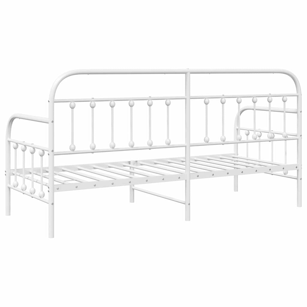 vidaXL Rama łóżka dziennego Biały 75 x 190 cm Stal malowana proszkowo