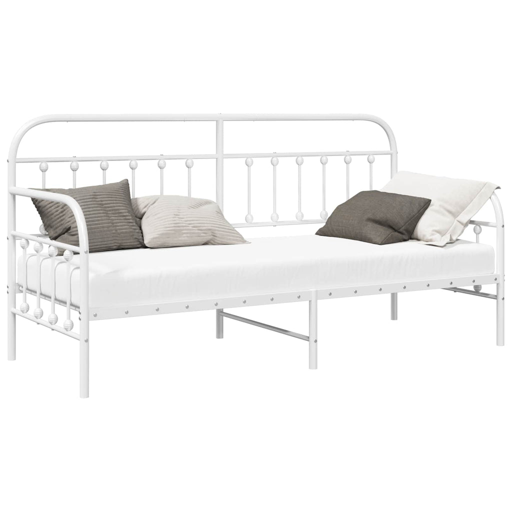 vidaXL Rama łóżka dziennego Biały 80 x 200 cm Stal malowana proszkowo