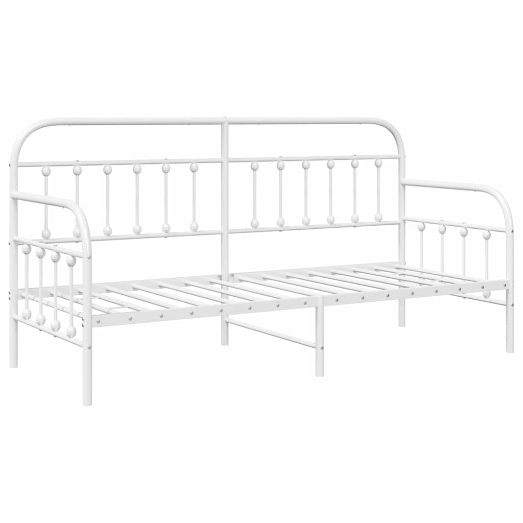 vidaXL Rama łóżka dziennego Biały 80 x 200 cm Stal malowana proszkowo
