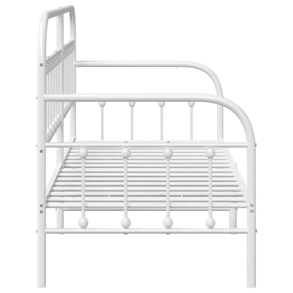 vidaXL Rama łóżka dziennego Biały 80 x 200 cm Stal malowana proszkowo