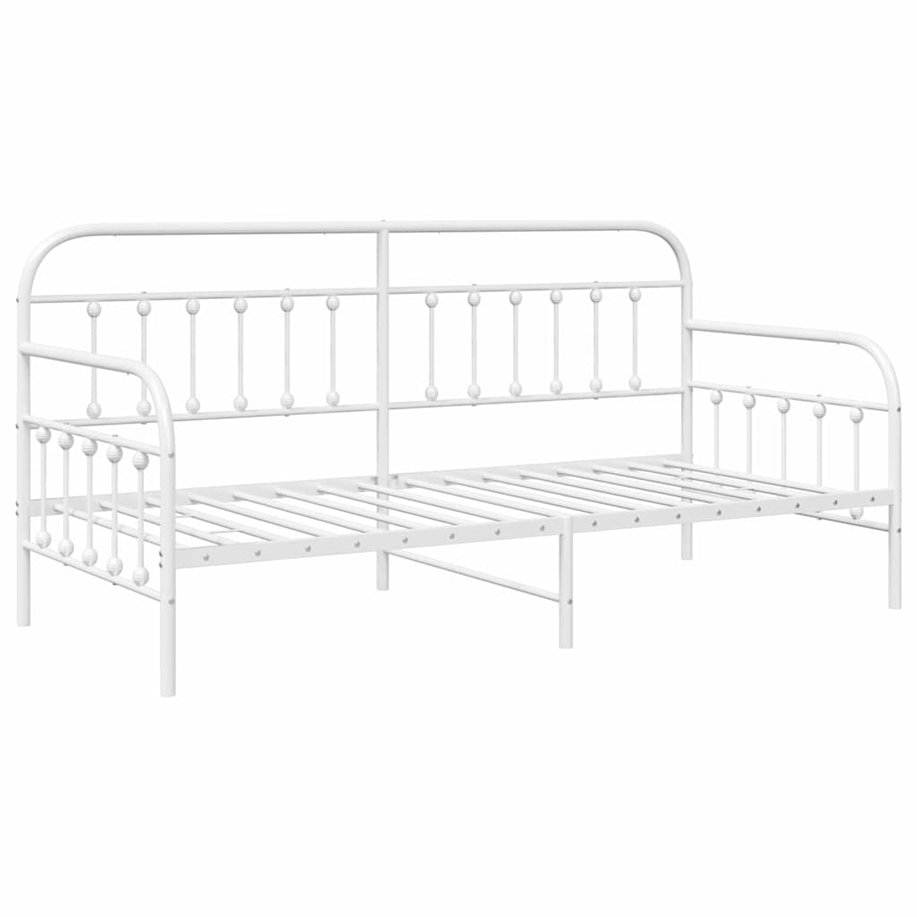 vidaXL Rama łóżka dziennego Biały 100 x 200 cm Stal malowana proszkowo