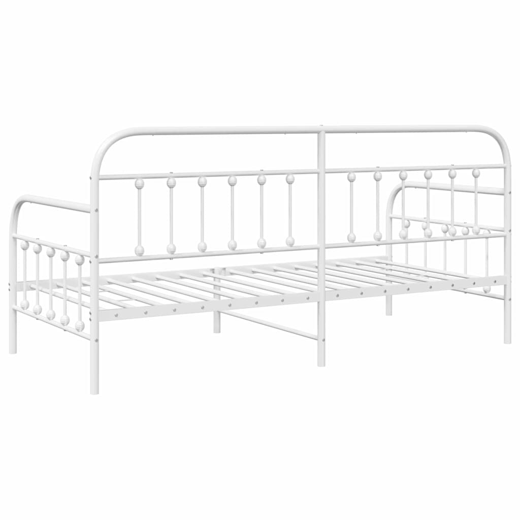 vidaXL Rama łóżka dziennego Biały 100 x 200 cm Stal malowana proszkowo