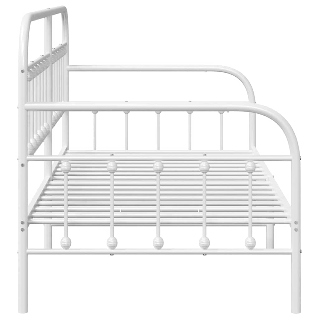 vidaXL Rama łóżka dziennego Biały 100 x 200 cm Stal malowana proszkowo