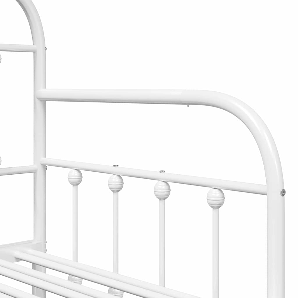 vidaXL Rama łóżka dziennego Biały 75 x 190 cm Stal malowana proszkowo