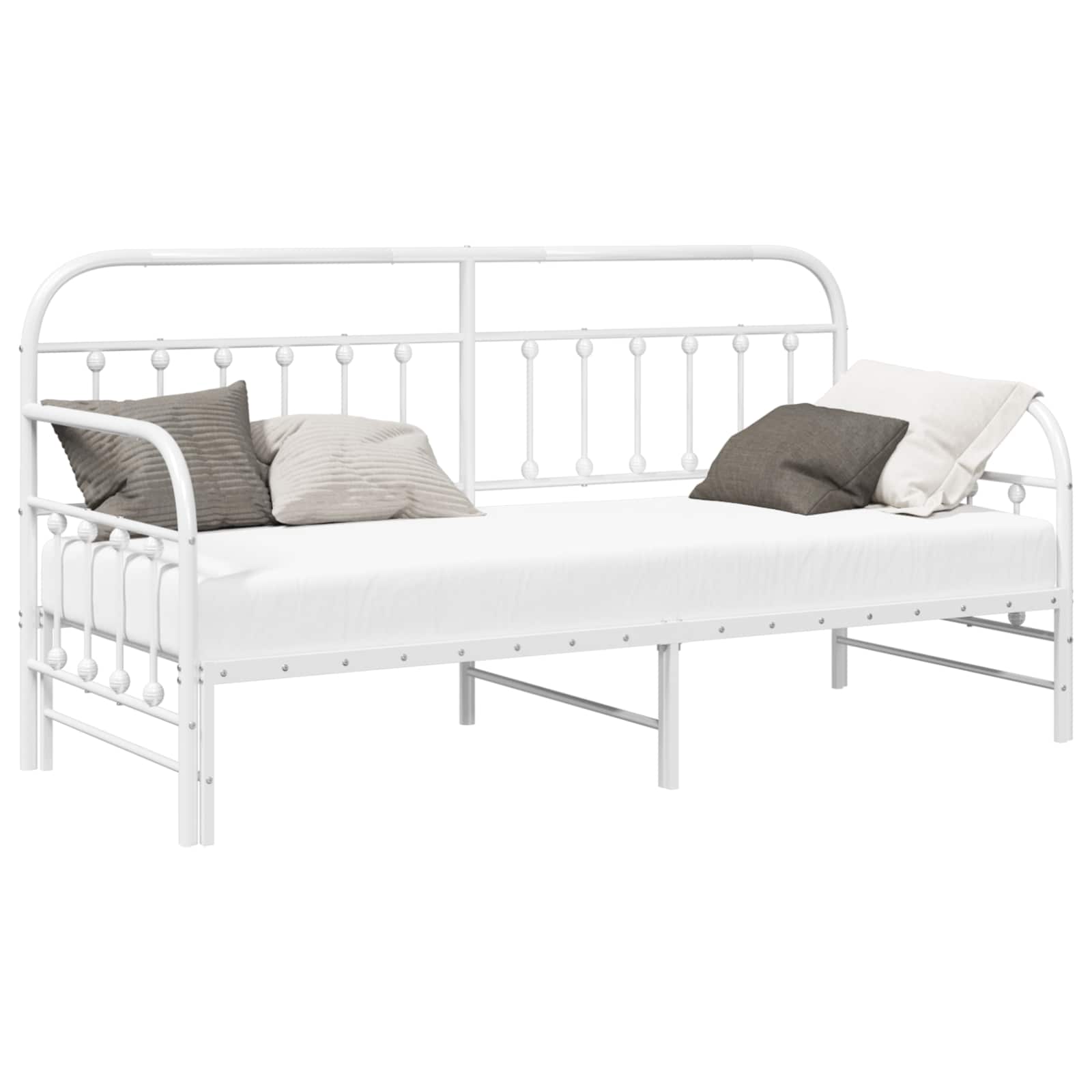 vidaXL Rama łóżka dziennego Biały 75 x 190 cm Stal malowana proszkowo