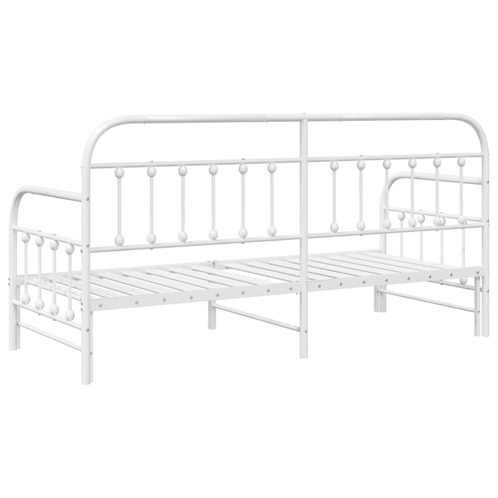 vidaXL Rama łóżka dziennego Biały 75 x 190 cm Stal malowana proszkowo