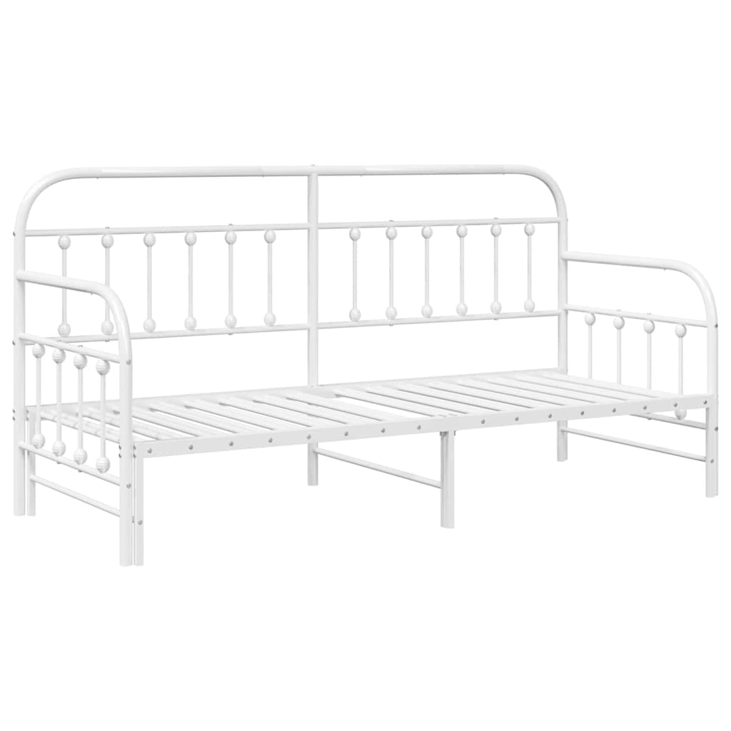 vidaXL Rama łóżka dziennego Biały 80 x 200 cm Stal malowana proszkowo