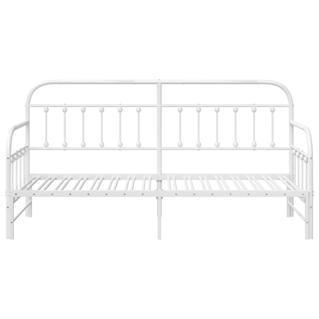 vidaXL Rama łóżka dziennego Biały 80 x 200 cm Stal malowana proszkowo