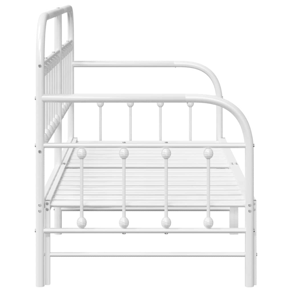 vidaXL Rama łóżka dziennego Biały 80 x 200 cm Stal malowana proszkowo