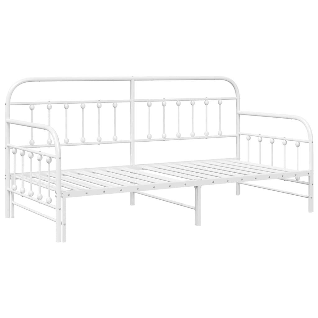 vidaXL Rama łóżka dziennego Biały 90 x 190 cm Stal malowana proszkowo