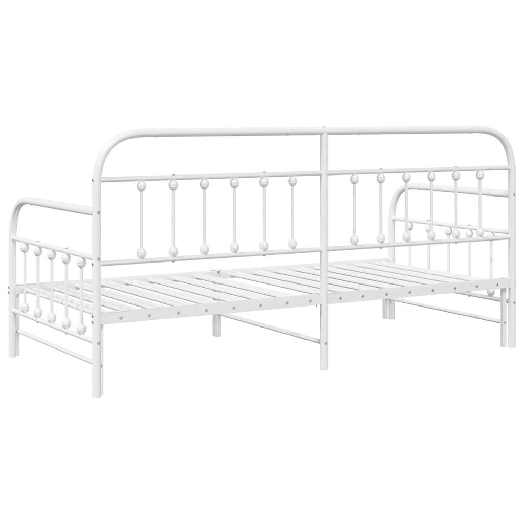 vidaXL Rama łóżka dziennego Biały 90 x 200 cm Stal malowana proszkowo
