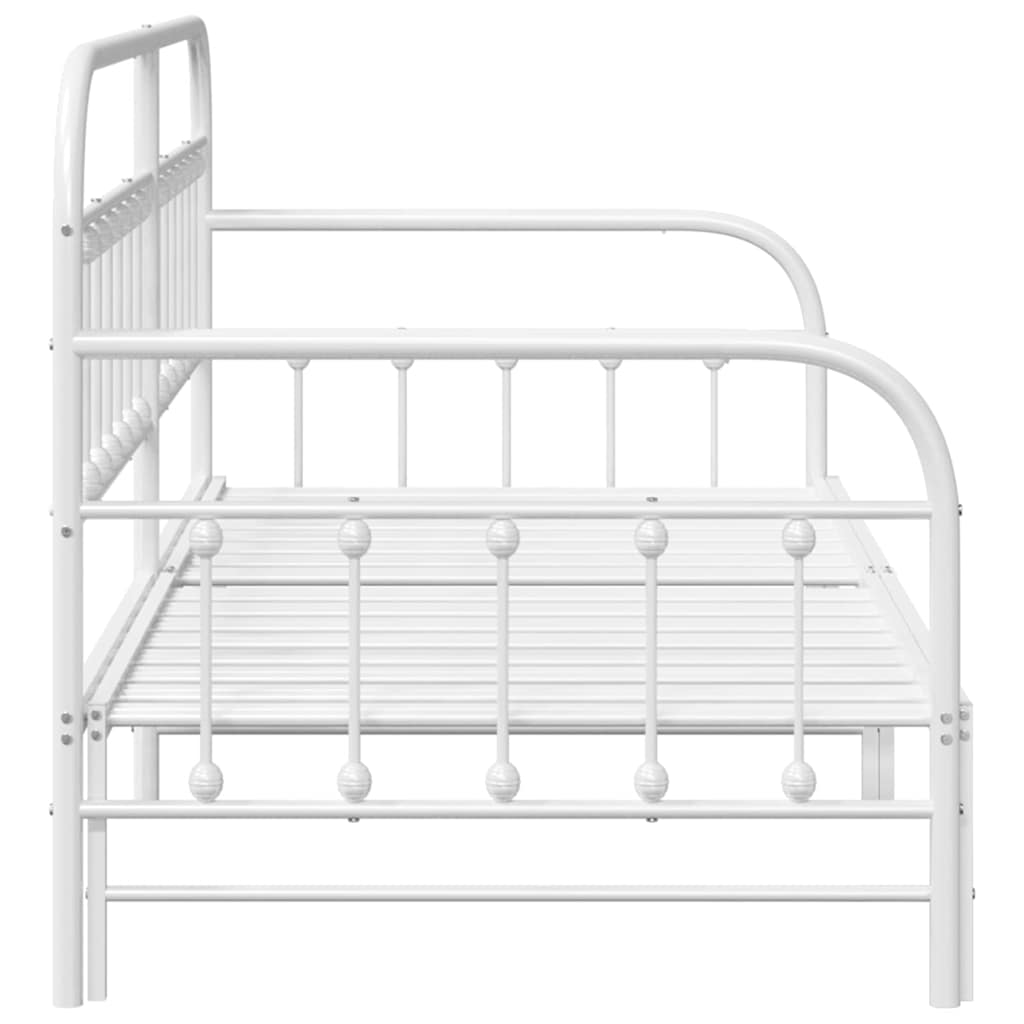 vidaXL Rama łóżka dziennego Biały 100 x 190 cm Stal malowana proszkowo