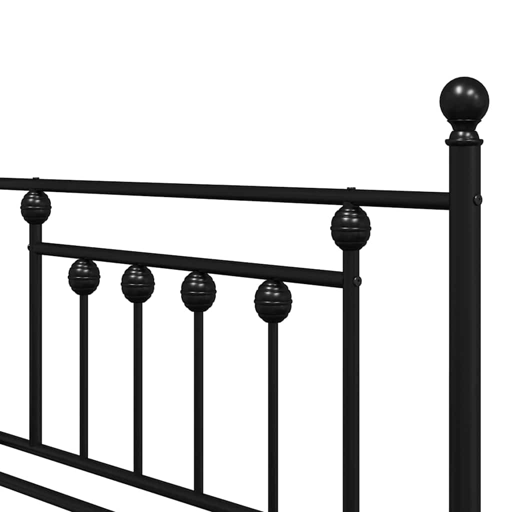 vidaXL Rama łóżka dziennego Czarny 107 x 203 cm Stal