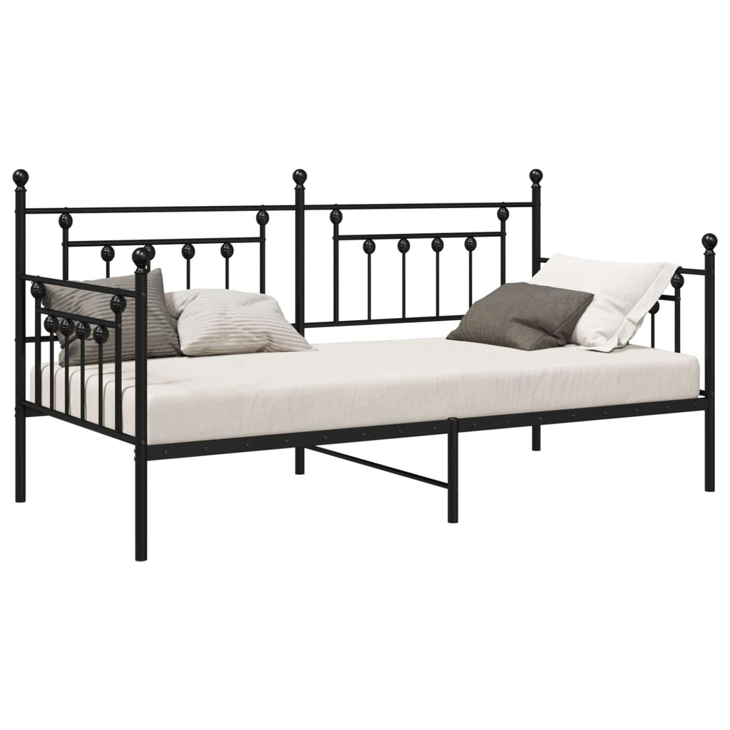 vidaXL Rama łóżka dziennego Czarny 107 x 203 cm Stal