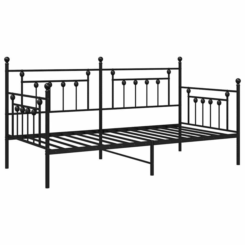 vidaXL Rama łóżka dziennego Czarny 107 x 203 cm Stal