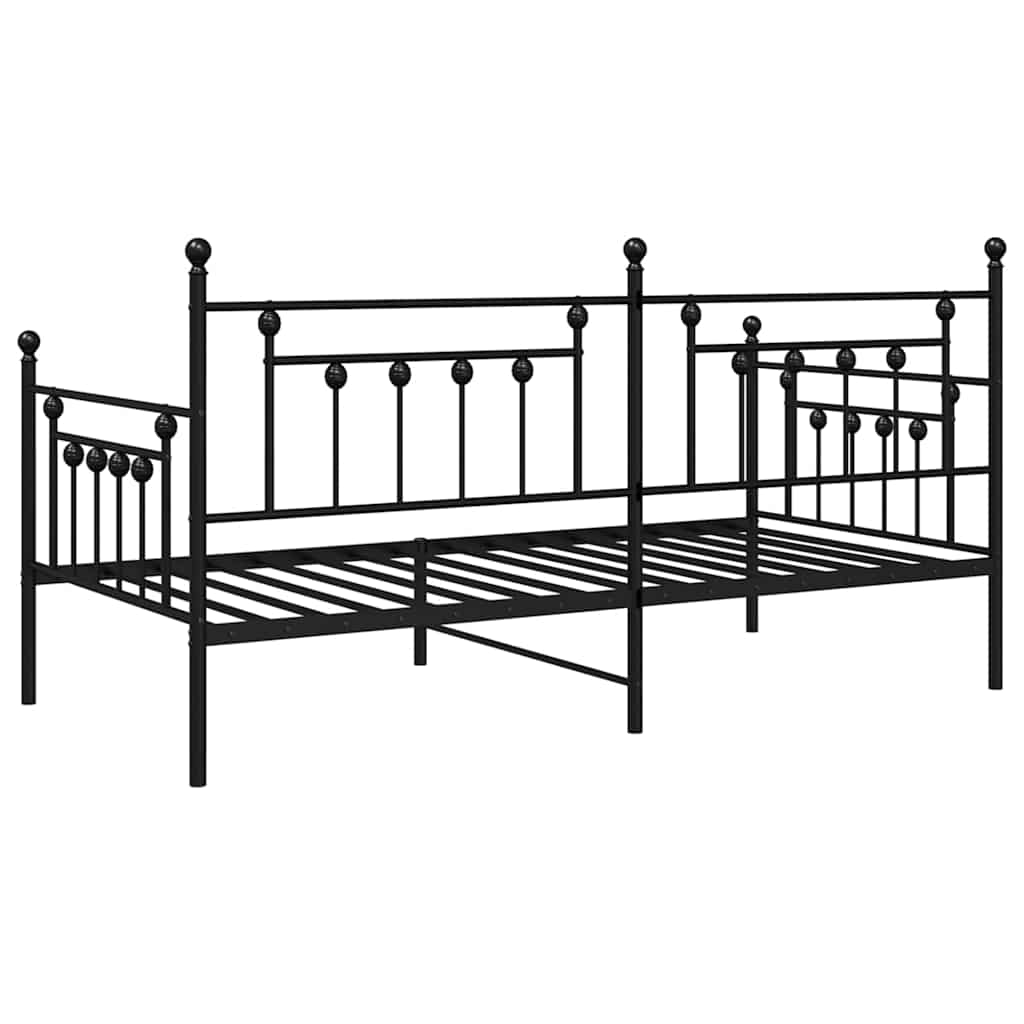 vidaXL Rama łóżka dziennego Czarny 107 x 203 cm Stal