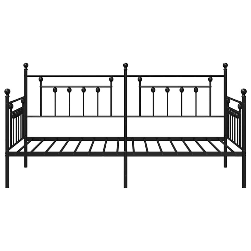 vidaXL Rama łóżka dziennego Czarny 107 x 203 cm Stal