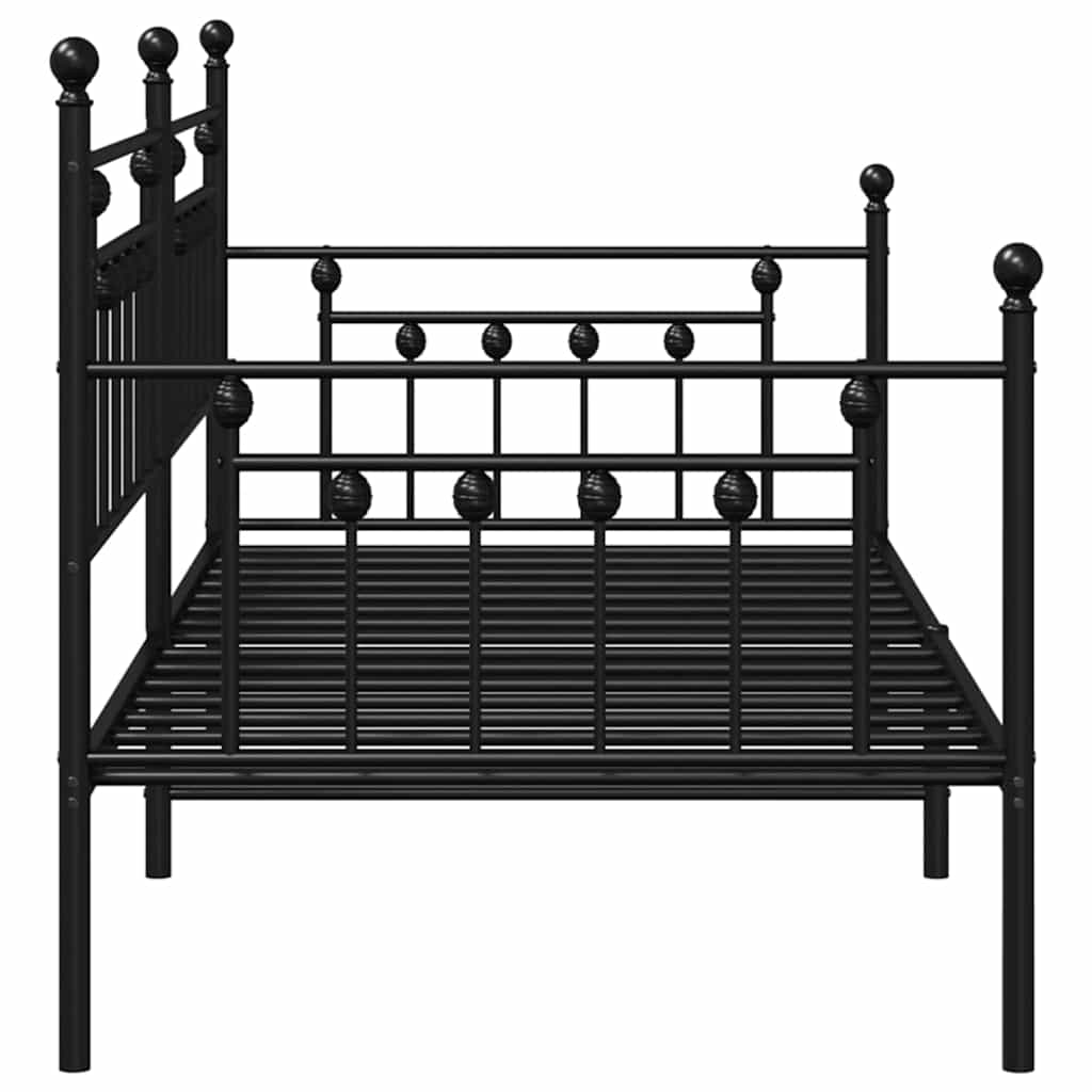 vidaXL Rama łóżka dziennego Czarny 107 x 203 cm Stal