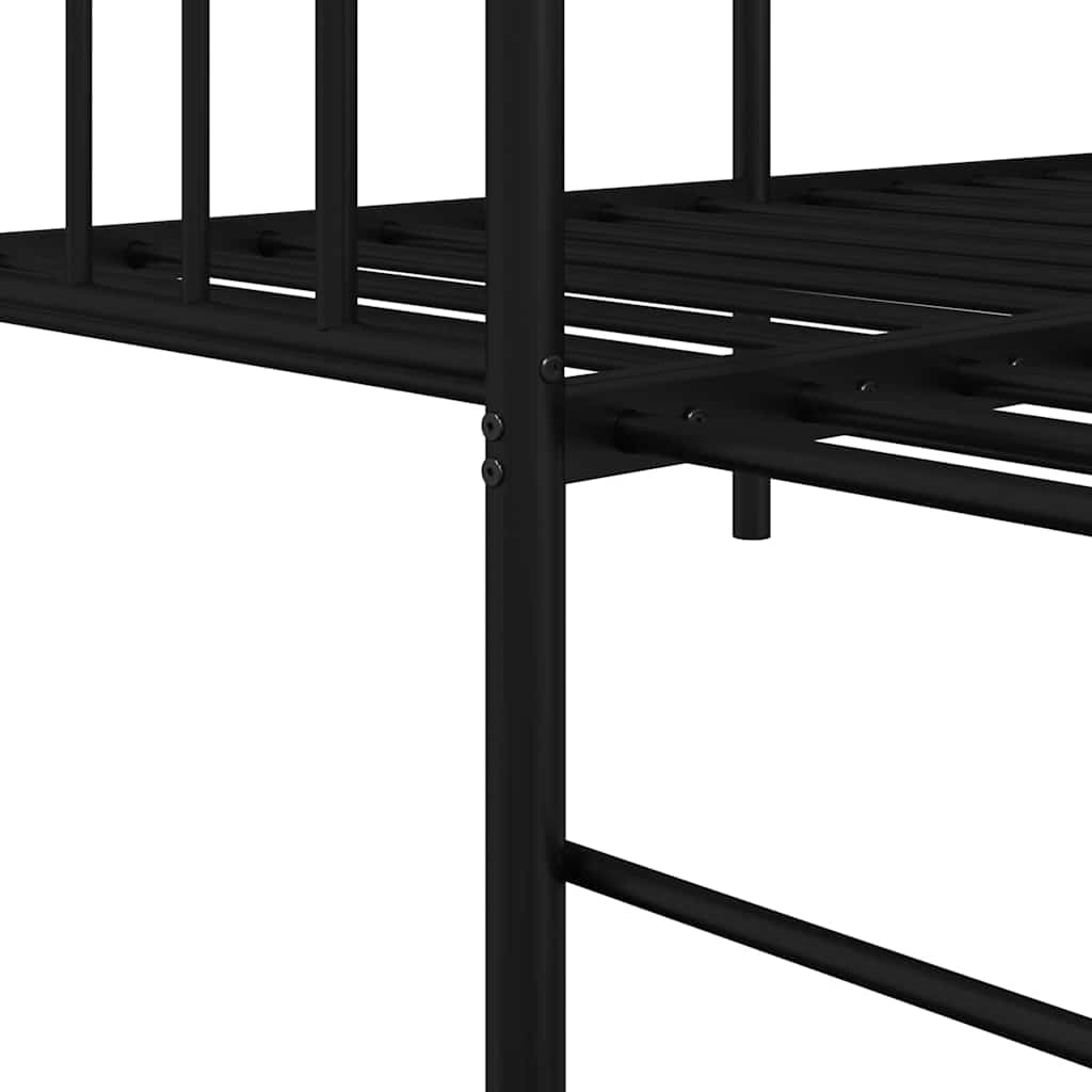 vidaXL Rama łóżka dziennego Czarny 75 x 190 cm Stal