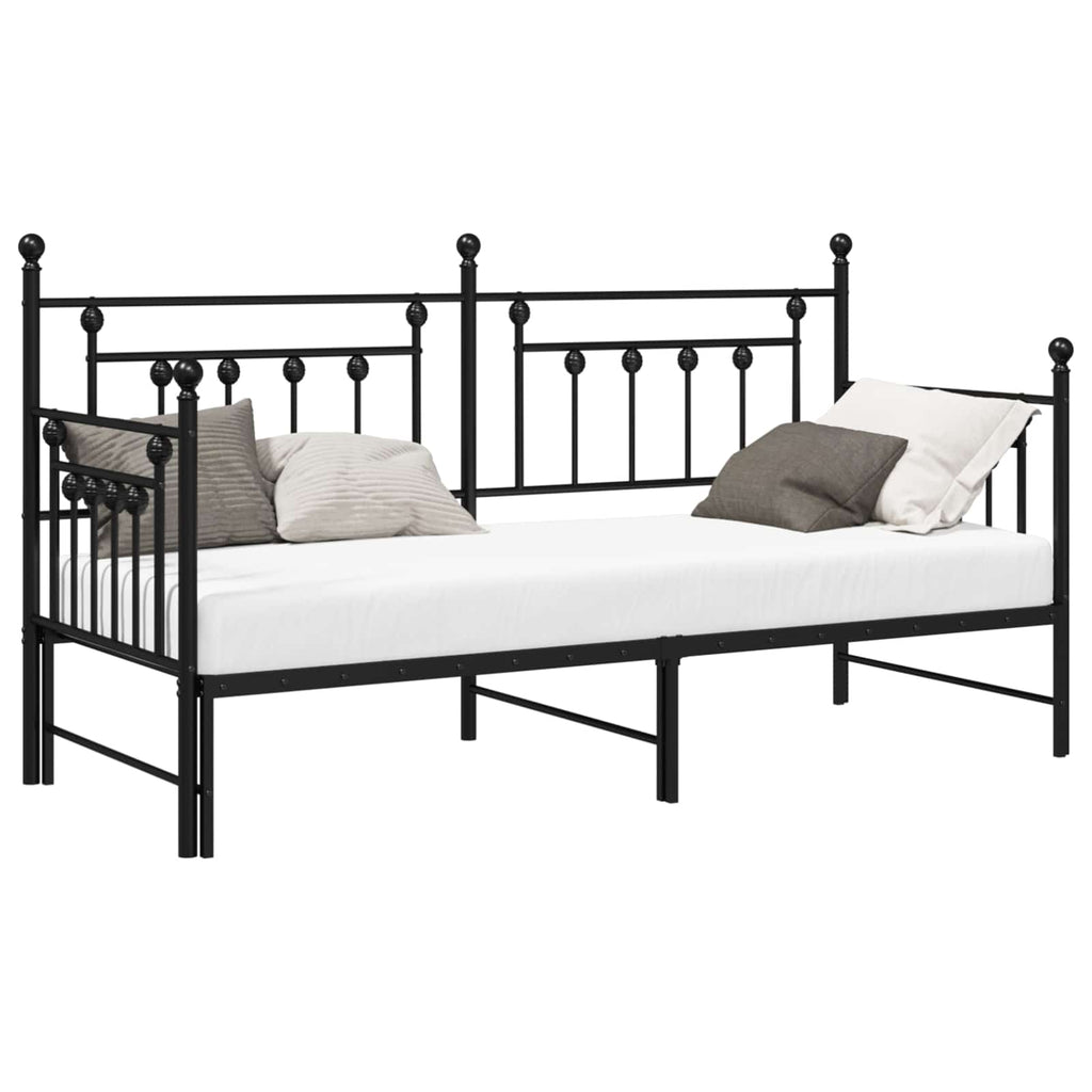 vidaXL Rama łóżka dziennego Czarny 80 x 200 cm Stal