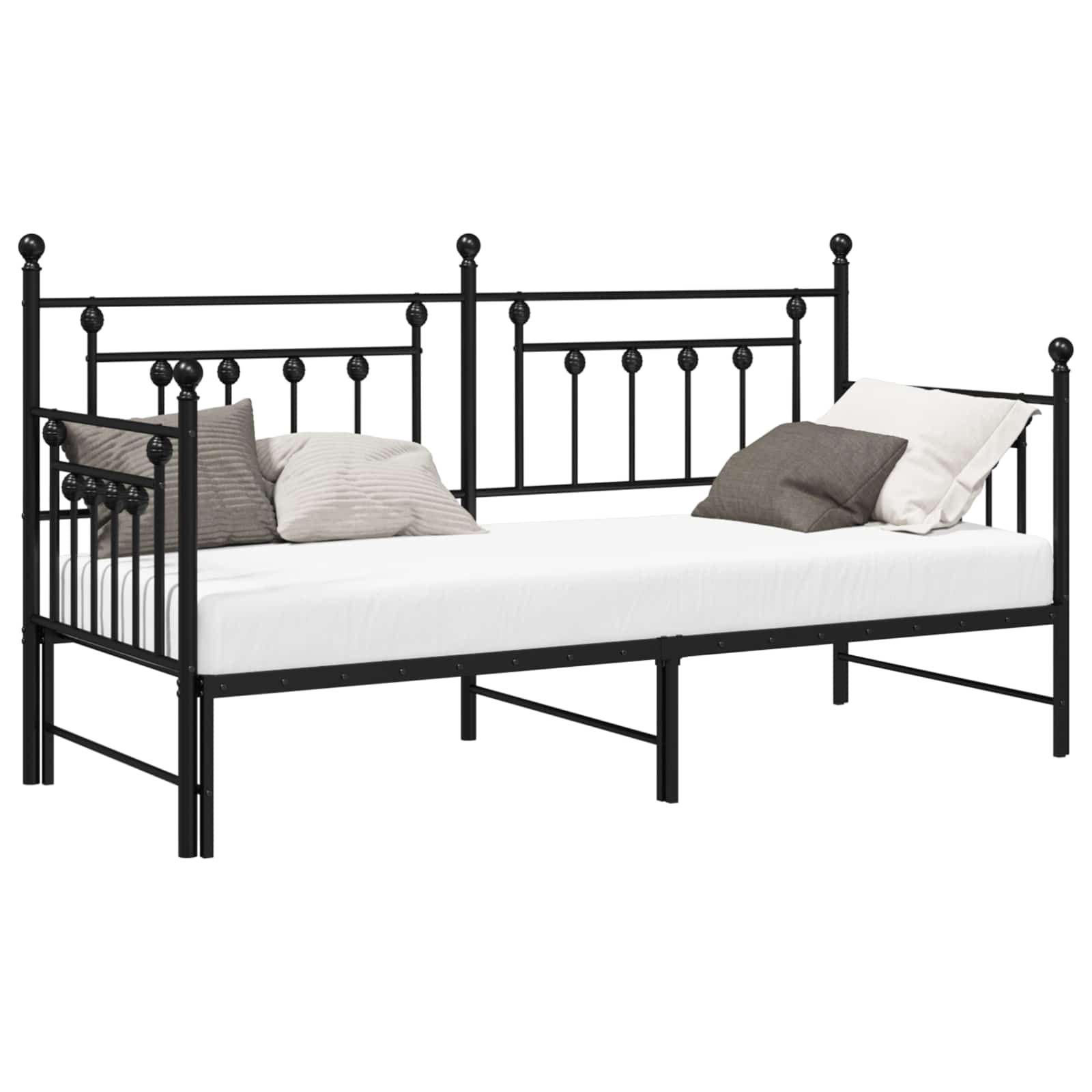 vidaXL Rama łóżka dziennego Czarny 80 x 200 cm Stal
