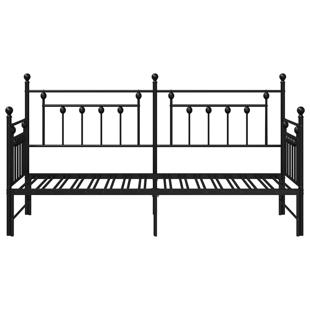 vidaXL Rama łóżka dziennego Czarny 80 x 200 cm Stal