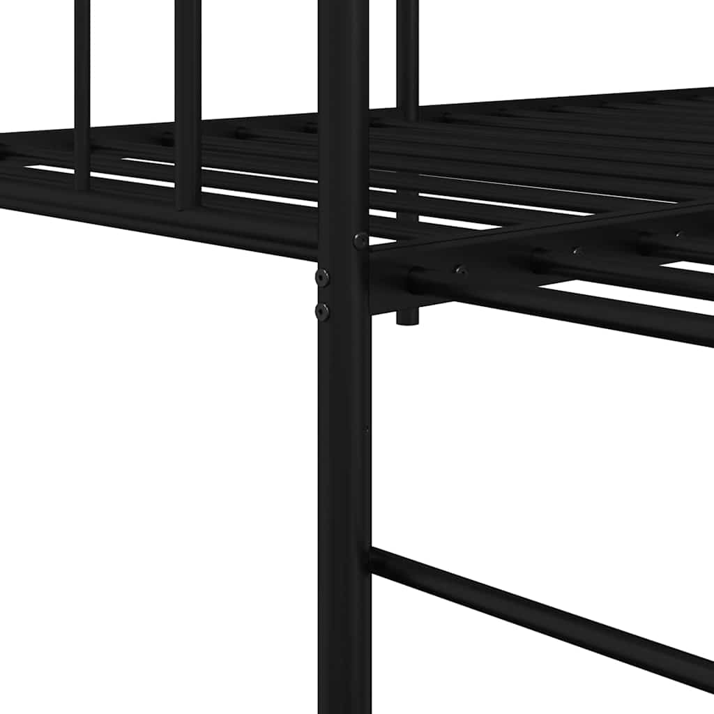 vidaXL Rama łóżka dziennego Czarny 90 x 190 cm Stal