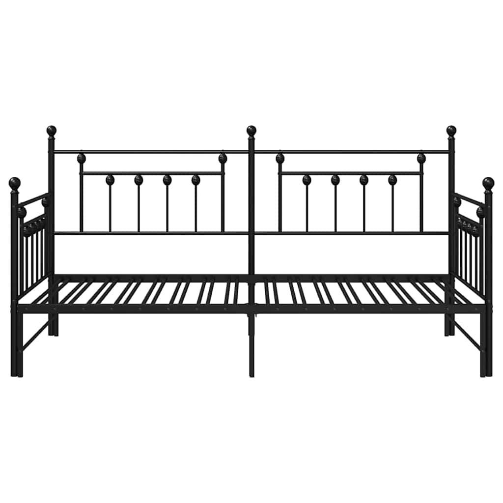 vidaXL Rama łóżka dziennego Czarny 90 x 200 cm Stal