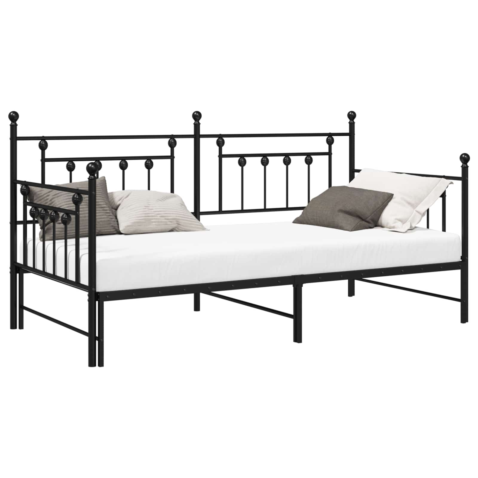 vidaXL Rama łóżka dziennego Czarny 100 x 190 cm Stal