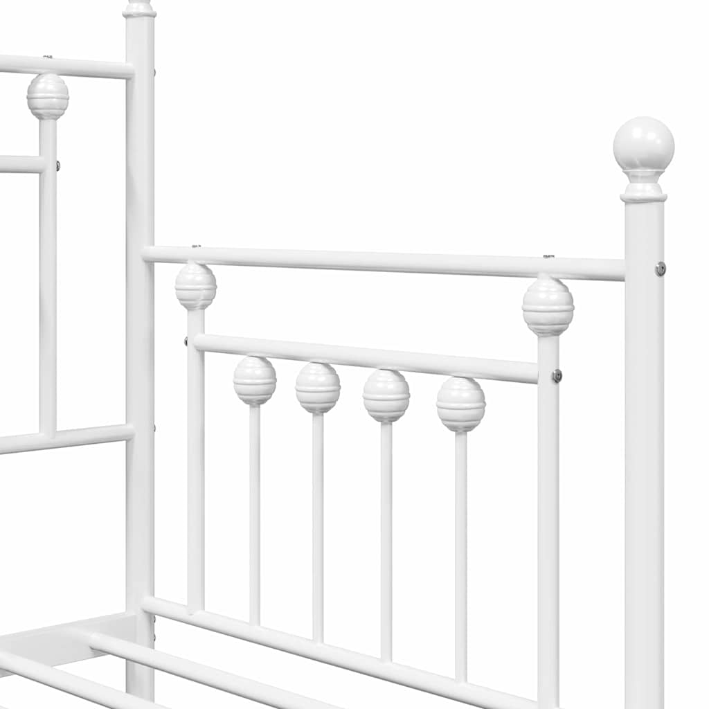 vidaXL Rama łóżka dziennego Biały 75 x 190 cm Stal