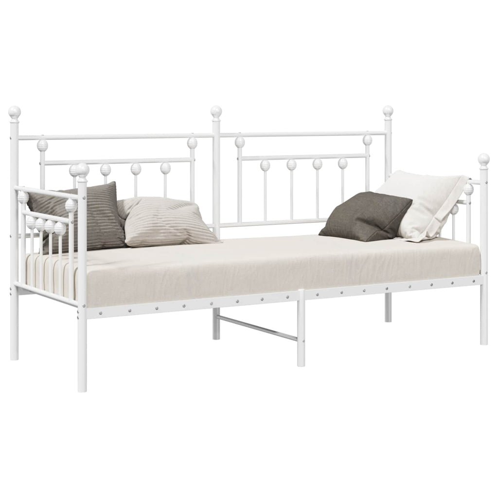 vidaXL Rama łóżka dziennego Biały 75 x 190 cm Stal