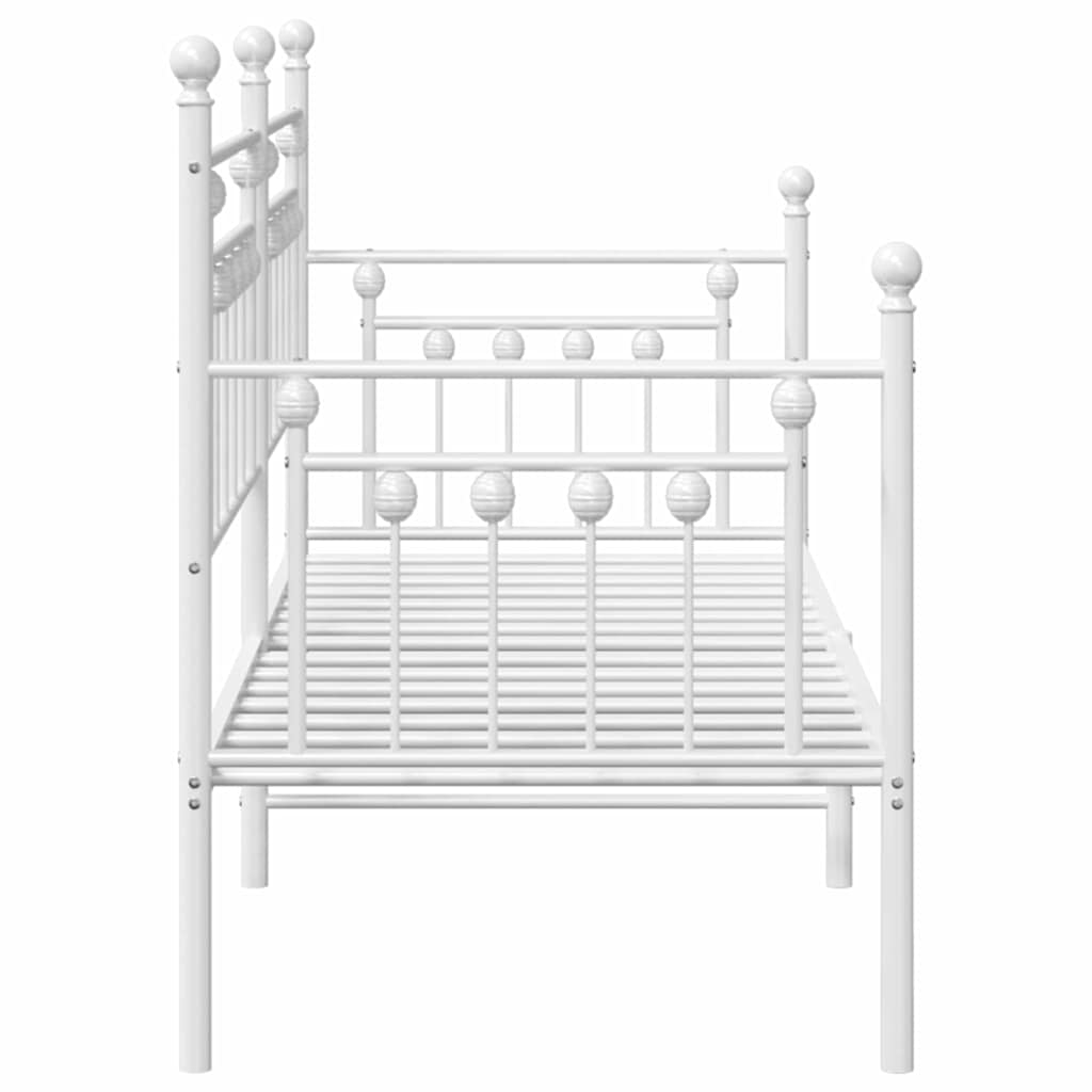 vidaXL Rama łóżka dziennego Biały 75 x 190 cm Stal