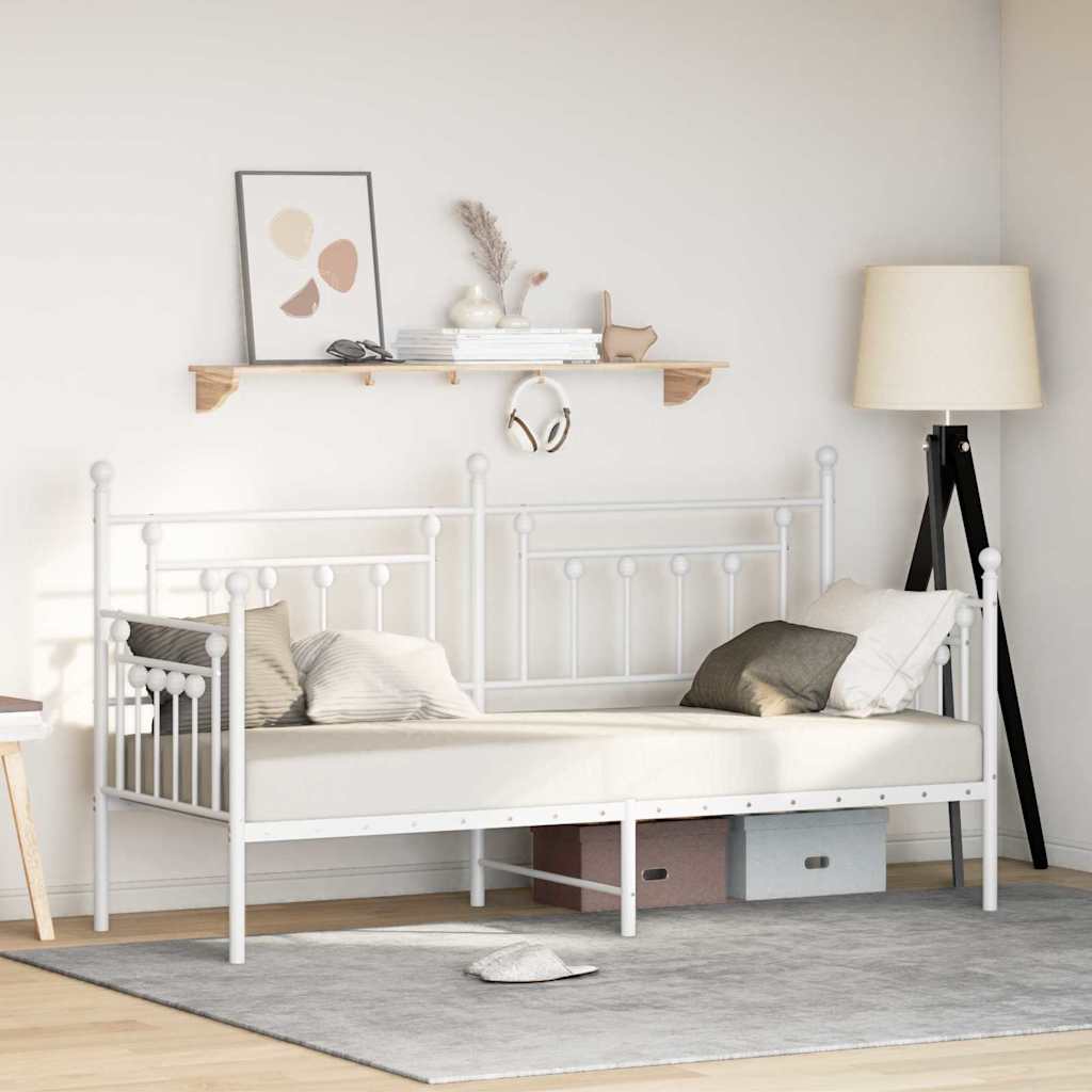 vidaXL Rama łóżka dziennego Biały 80 x 200 cm Stal