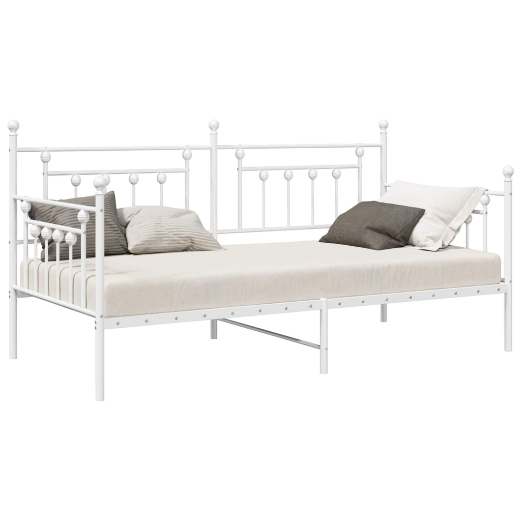 vidaXL Rama łóżka dziennego Biały 100 x 190 cm Stal
