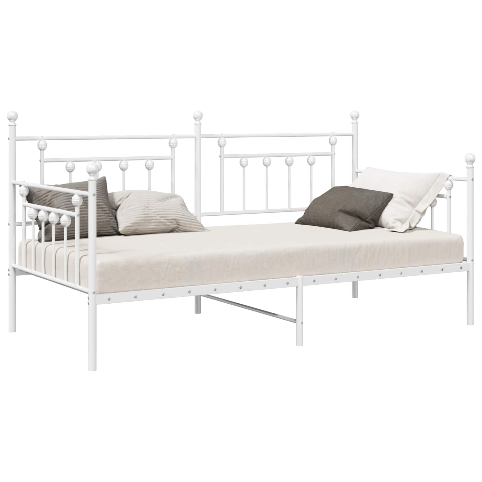 vidaXL Rama łóżka dziennego Biały 100 x 190 cm Stal