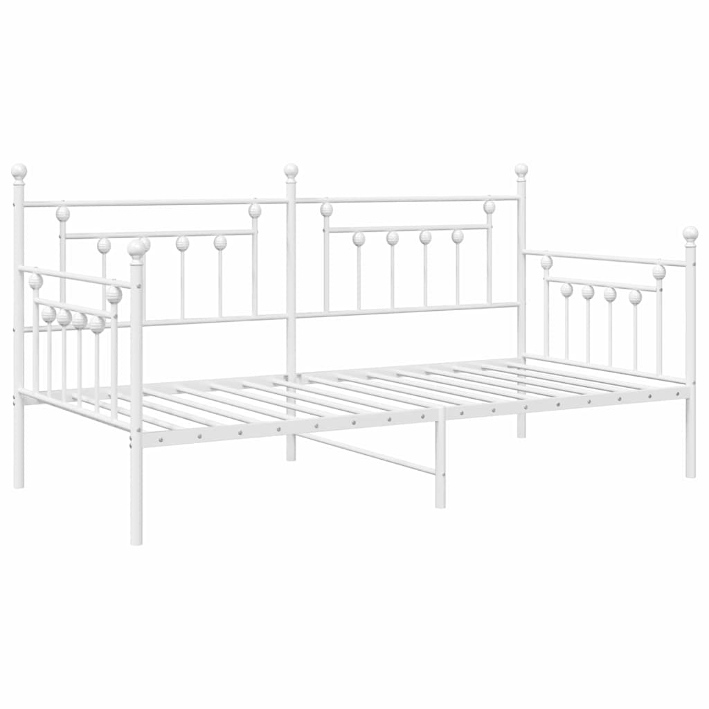 vidaXL Rama łóżka dziennego Biały 100 x 190 cm Stal