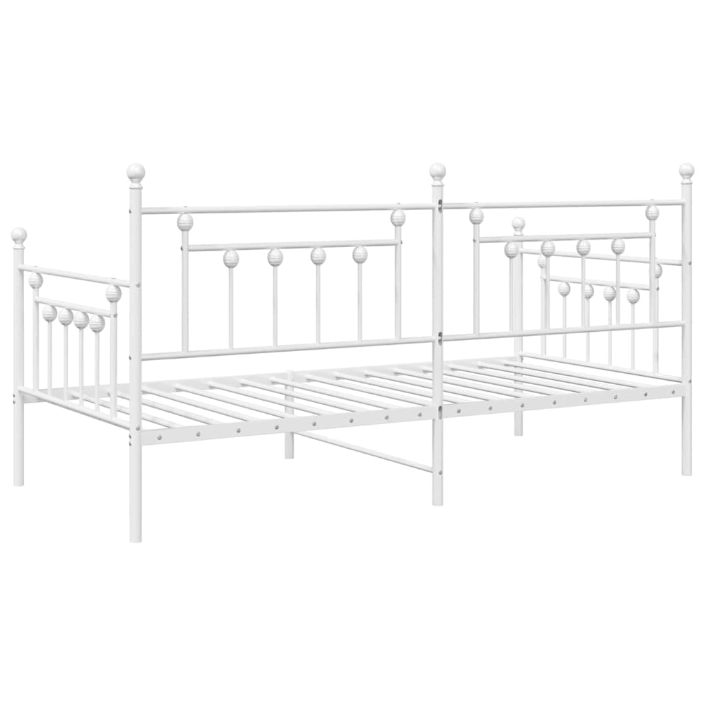vidaXL Rama łóżka dziennego Biały 100 x 190 cm Stal