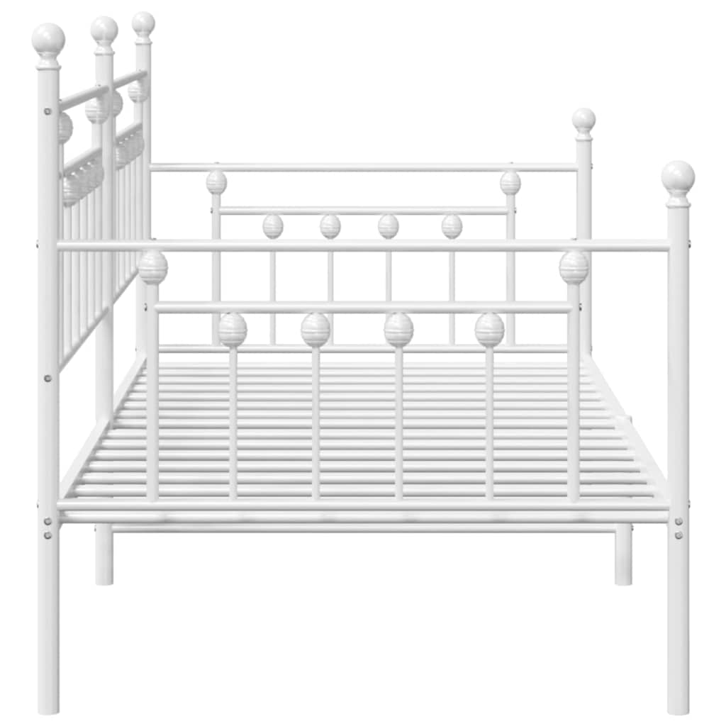 vidaXL Rama łóżka dziennego Biały 100 x 190 cm Stal
