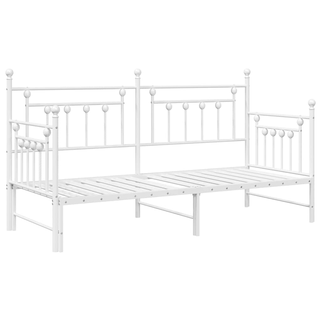 vidaXL Rama łóżka dziennego Biały 75 x 190 cm Stal