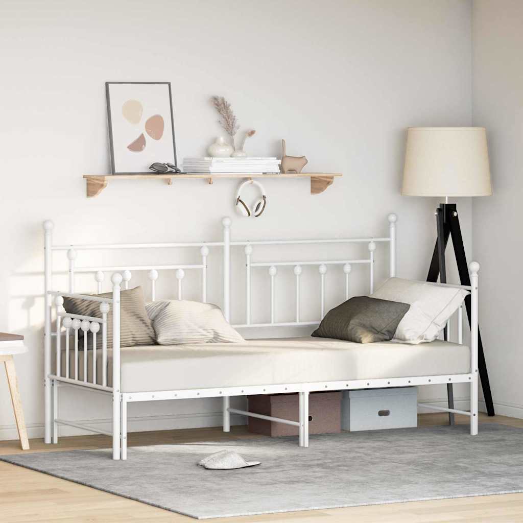 vidaXL Rama łóżka dziennego Biały 80 x 200 cm Stal